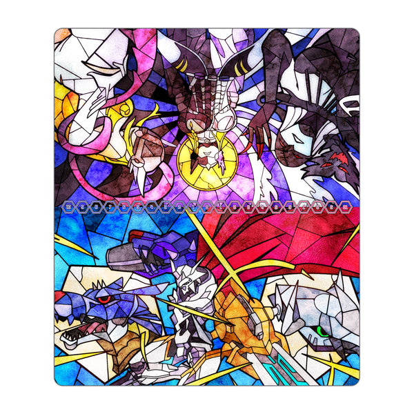 Mastemon & Omnimon Stained Glass Art TCG 2-Player Playmat