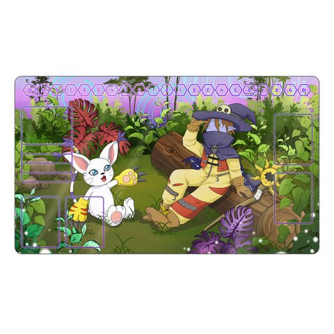 Gatomon & Wizardmon TCG Playmat